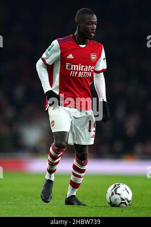 Nicolas Pepe d'Arsenal en action lors du quart de finale de la Carabao Cup au stade Emirates, Londres.Date de la photo: Mardi 21 décembre 2021. Banque D'Images