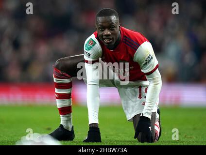 Nicolas Pepe d'Arsenal en action lors du quart de finale de la Carabao Cup au stade Emirates, Londres.Date de la photo: Mardi 21 décembre 2021. Banque D'Images