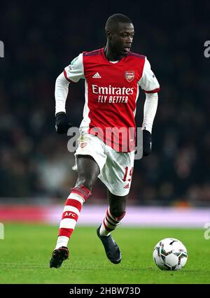 Nicolas Pepe d'Arsenal en action lors du quart de finale de la Carabao Cup au stade Emirates, Londres.Date de la photo: Mardi 21 décembre 2021. Banque D'Images