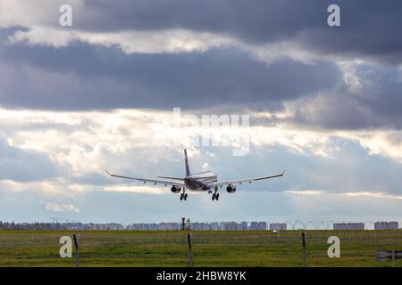 Aeroflot Airbus A330 enregistrement VQ-BBE.Décollage ou atterrissage en avion à l'aéroport international de Sheremetyevo.Transport aérien.Tourisme et Voyage concept Banque D'Images