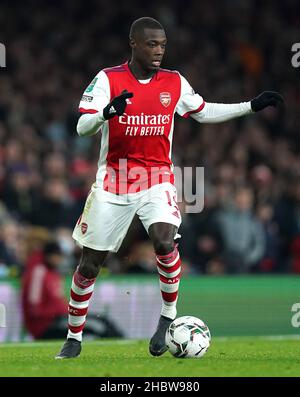 Nicolas Pepe d'Arsenal en action lors du quart de finale de la Carabao Cup au stade Emirates, Londres.Date de la photo: Mardi 21 décembre 2021. Banque D'Images