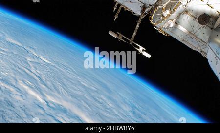 La planète Terre de nuit de l'espace Banque D'Images