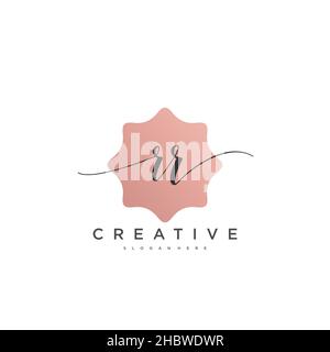 RR écriture initiale modèle géométrique minimaliste de logo art vectoriel, logo pour la beauté d'affaires, la mode, et d'autres art Illustration de Vecteur