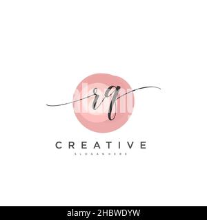 RQ écriture initiale modèle géométrique minimaliste logo art vectoriel, logo pour la beauté d'affaires, la mode, et d'autres art Illustration de Vecteur