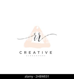 RR écriture initiale modèle géométrique minimaliste de logo art vectoriel, logo pour la beauté d'affaires, la mode, et d'autres art Illustration de Vecteur