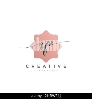 RP écriture initiale modèle géométrique minimaliste logo art vectoriel, logo pour la beauté d'affaires, la mode, et d'autres art Illustration de Vecteur