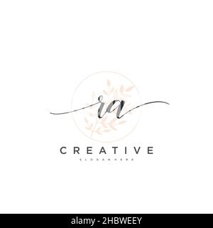 RA écriture initiale modèle géométrique minimaliste logo art vectoriel, logo pour la beauté d'affaires, la mode, et d'autres art Illustration de Vecteur