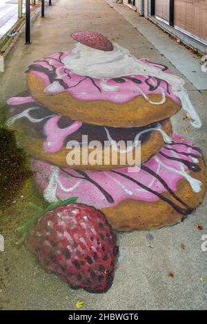 Strawberry Biscuit Street Art, Benalla, Victoria, Australie Banque D'Images