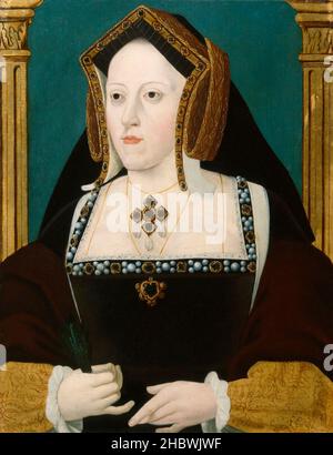 Un portrait de Catherine d'Aragon, la première femme du roi Henri VIII Banque D'Images