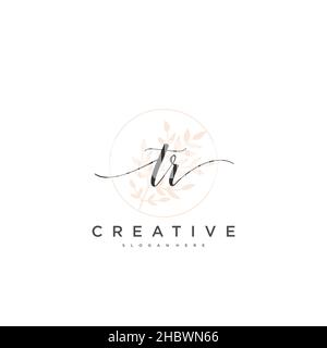 Tr écriture initiale modèle géométrique minimaliste de logo art vectoriel, logo pour la beauté d'affaires, la mode, et d'autres art Illustration de Vecteur