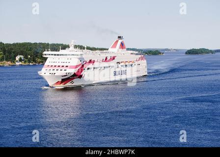 Ferry de la ligne Silja dans le golfe de Finlande, navire de croisière en mer, Finlande, Helsinki, 11 juillet 2013 Banque D'Images