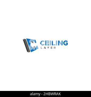 Design minimaliste du logo C Ceiling Layer Illustration de Vecteur