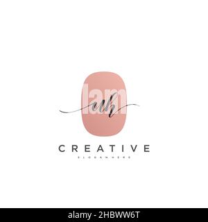 UH écriture initiale modèle géométrique minimaliste logo art vectoriel, logo pour la beauté d'affaires, la mode, et d'autres art Illustration de Vecteur