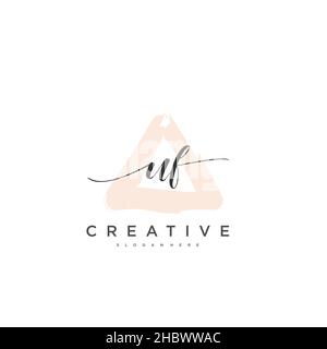 UF écriture initiale modèle géométrique minimaliste logo art vectoriel, logo pour la beauté d'affaires, la mode, et d'autres art Illustration de Vecteur