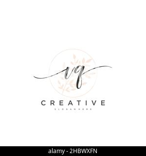 VQ écriture initiale modèle géométrique minimaliste logo art vectoriel, logo pour la beauté d'affaires, la mode, et d'autres art Illustration de Vecteur