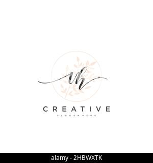 VH écriture initiale modèle géométrique minimaliste logo art vectoriel, logo pour la beauté d'affaires, la mode, et d'autres art Illustration de Vecteur