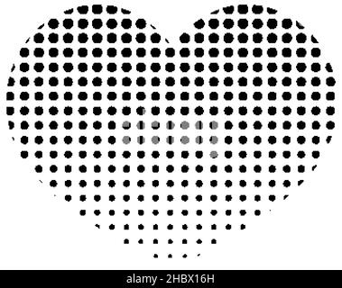Coeur formé par l'illustration à pois noirs Illustration de Vecteur