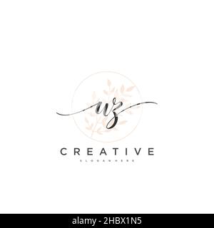 WZ écriture initiale modèle géométrique minimaliste logo art vectoriel, logo pour la beauté d'affaires, la mode, et d'autres art Illustration de Vecteur