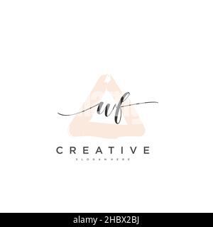 WF écriture initiale modèle géométrique minimaliste logo art vectoriel, logo pour la beauté d'affaires, la mode, et d'autres art Illustration de Vecteur