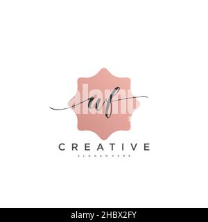 WF écriture initiale modèle géométrique minimaliste logo art vectoriel, logo pour la beauté d'affaires, la mode, et d'autres art Illustration de Vecteur