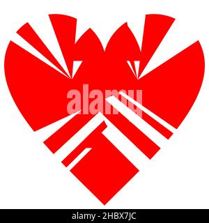Symbole en forme de coeur icône - décomposition abstraite élégante - illustration vectorielle Illustration de Vecteur