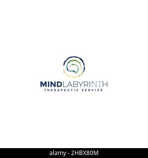 Design moderne et simple et coloré DU LOGO LABYRINT Illustration de Vecteur