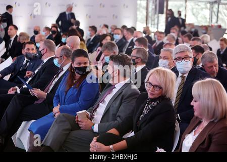 HUTA, UKRAINE - 21 DÉCEMBRE 2021 - l'Ambassadeur extraordinaire et plénipotentiaire de l'Ukraine aux États-Unis Oksana Markarova assiste aux conférences Banque D'Images