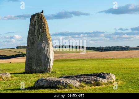 Stonehenge une seule pierre sur pied un jour ensoleillé 2021 Banque D'Images