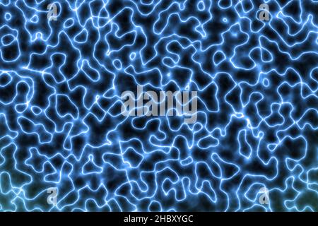 superbe illustration bleue phosphorescente dynamique de la texture de l'art numérique Banque D'Images