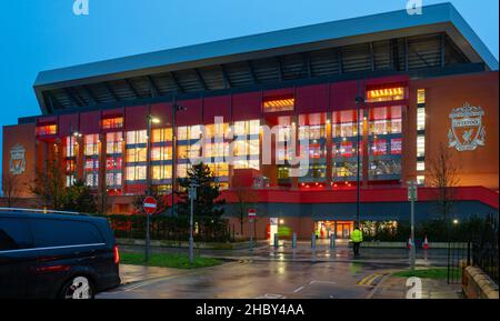 Nouveau stand principal du Liverpool football Club, Anfield, Liverpool 4.Photo prise en décembre 2021. Banque D'Images