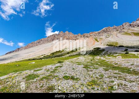 Val Alpisella, Bormio (IT), vue panoramique sur la vallée Banque D'Images