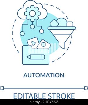 Icône de concept bleu d'automatisation Illustration de Vecteur