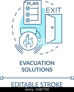 Evacuaction solutions turquoise concept Icon Illustration de Vecteur