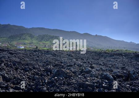 Champ de lave du volcan San Juan (1949) aux grottes de lave Canos de Fuego, Las Manchas, la Palma, Espagne Banque D'Images