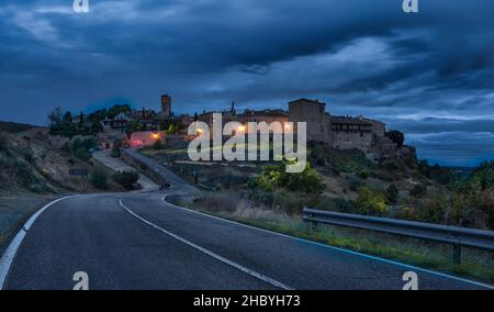 Vue panoramique de Pedraza, Ségovie, Espagne Banque D'Images