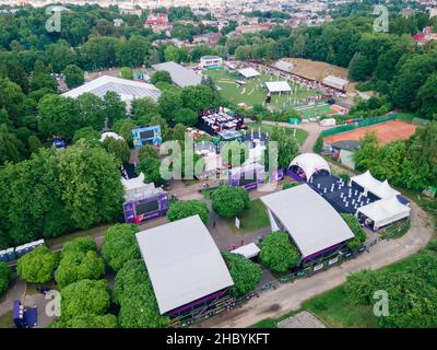 Lviv, Ukraine - 26 juin 2021 : vue du dessus du lviv jazz fest en été Banque D'Images