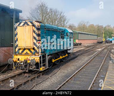CH-shunter diesel de classe 08 à la gare de Pickering, sur le chemin de fer North Yorkshire Moors Banque D'Images
