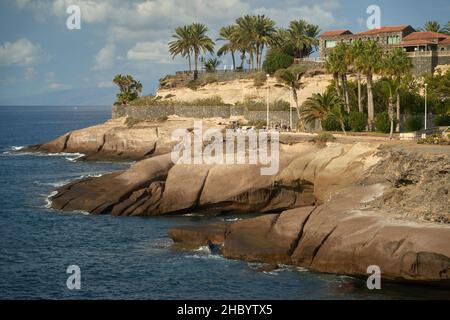 Talus sur les falaises de la Caleta, Costa Adeje, Tenerife Banque D'Images