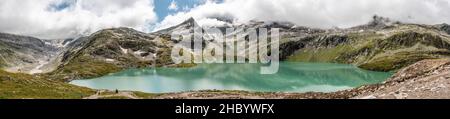 Belle photographie du lac Weisssee dans le parc national de High Tauern près de Kaprun, Autriche Banque D'Images