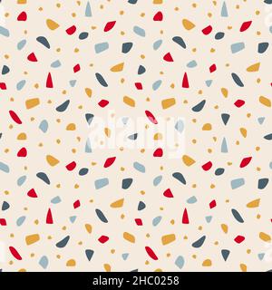 Textures géométriques de terrazzo.Motifs abstraits sans coutures avec formes colorées.Illustration vectorielle créative pour toile de fond, impression textile, illustration vectorielle de revêtement de sol Illustration de Vecteur