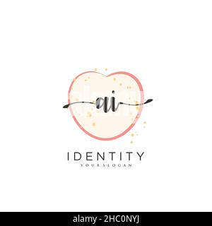 Ai écriture manuscrite logo vecteur art de la signature initiale, mariage, mode, bijoux, boutique,floral et botanique avec modèle créatif pour n'importe quelle entreprise Illustration de Vecteur