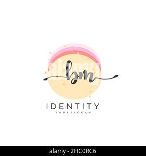 BM Handwriting logo vector art de la signature initiale, mariage, mode, jowerly, boutique,floral et botanique avec modèle créatif pour n'importe quelle entreprise Illustration de Vecteur