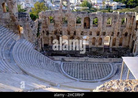 Odeon de Herodes Atticus Amphitheatre près de l'Acropole à Athènes, Grèce Banque D'Images