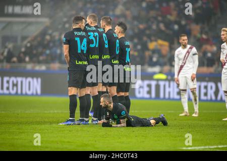 Pendant le championnat italien, Serie Un match de football entre le FC Internazionale et le FC Torino le 22 décembre 2021 au stade Giuseppe Meazza à Milan, Italie - photo Nderim Kacili / DPPI Banque D'Images