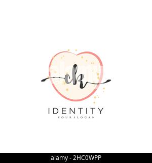 CK logo écriture manuscrite art vectoriel de la signature initiale, mariage, mode, bijoux, boutique,floral et botanique avec modèle créatif pour n'importe quelle entreprise Illustration de Vecteur
