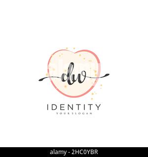 DW Handwriting logo vector art de la signature initiale, mariage, mode, jowerly, boutique,floral et botanique avec modèle créatif pour n'importe quelle entreprise Illustration de Vecteur