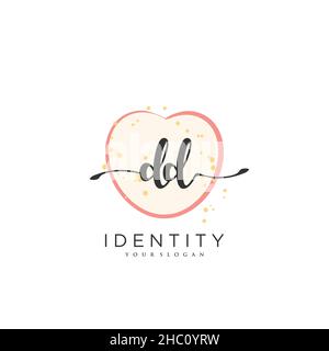 DD logo écriture manuscrite art vectoriel de la signature initiale, mariage, mode, bijoux, boutique,floral et botanique avec modèle créatif pour n'importe quelle entreprise Illustration de Vecteur