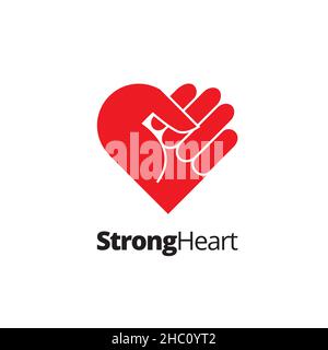 Concept d'illustration vectorielle symbole de coeur fort pour élément de design, logo, imprimé t-shirt ou tout autre but. Illustration de Vecteur