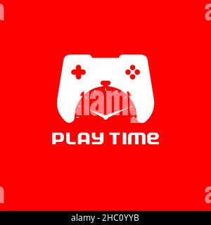 Concept de vecteur de temps de jeu une combinaison de manette de jeu représente le jeu vidéo et la montre d'arrêt pour le temps Illustration de Vecteur