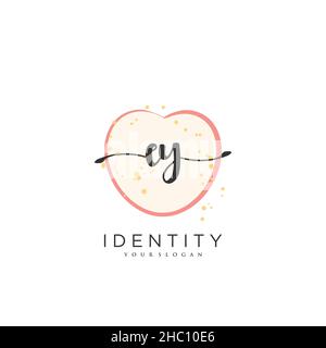 EY Handwriting logo vector art de la signature initiale, mariage, mode, jowerly, boutique,floral et botanique avec modèle créatif pour n'importe quelle entreprise Illustration de Vecteur